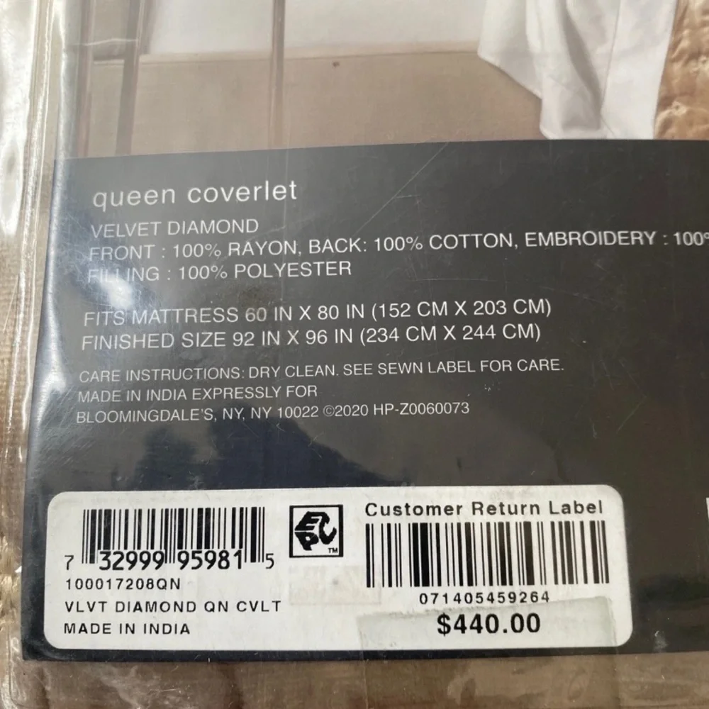 Hudson Park Collection Nouveau Velvet Diamond Queen Coverlet